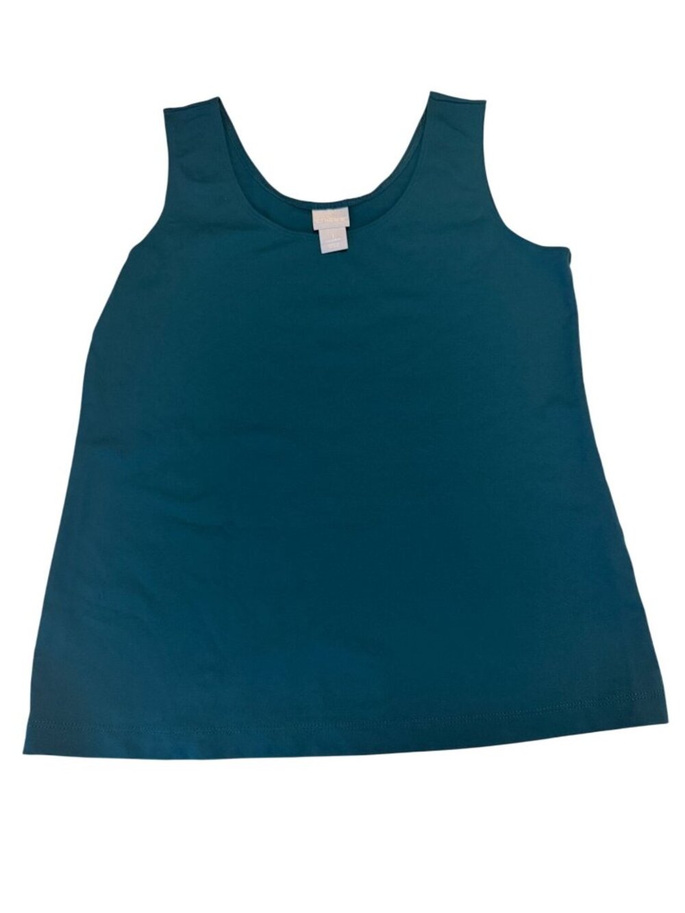 Chico's Hunter Green Wide Strap Stretch Business Traveler Tank Size Medium - Picture 2 of 6
